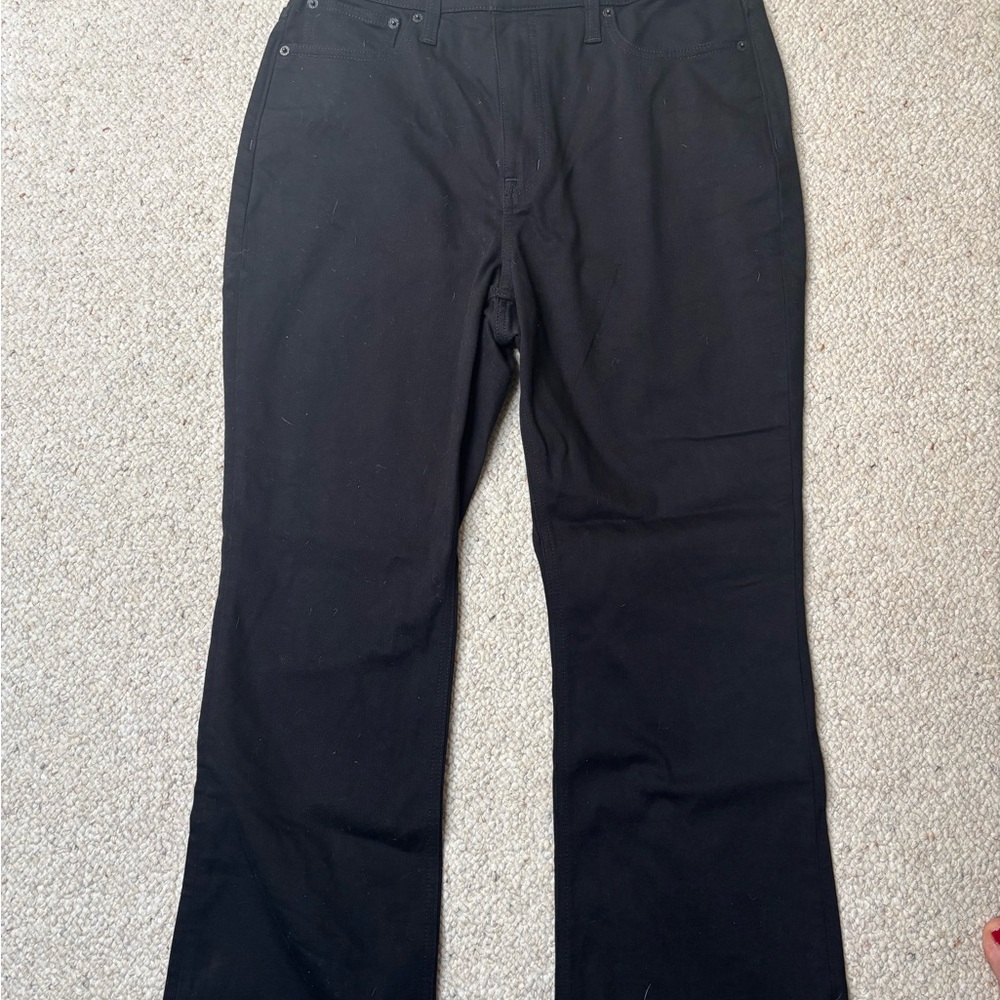 J. Crew High-Rise Black Flare Crop Pants